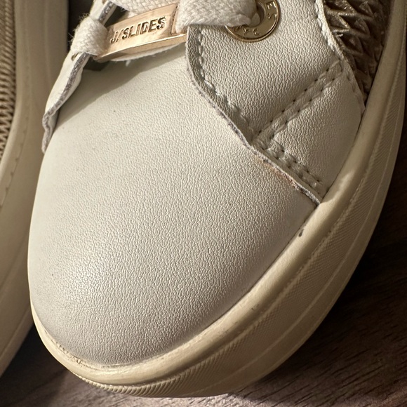 J/SLIDES Hilton White and Gold Platform Sneakers - Women’s Size 8 - Picture 6 of 14